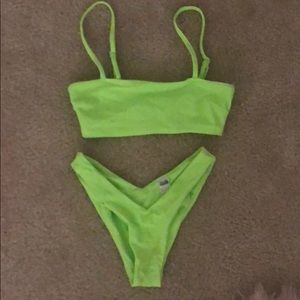 neon green 2 piece bikini
